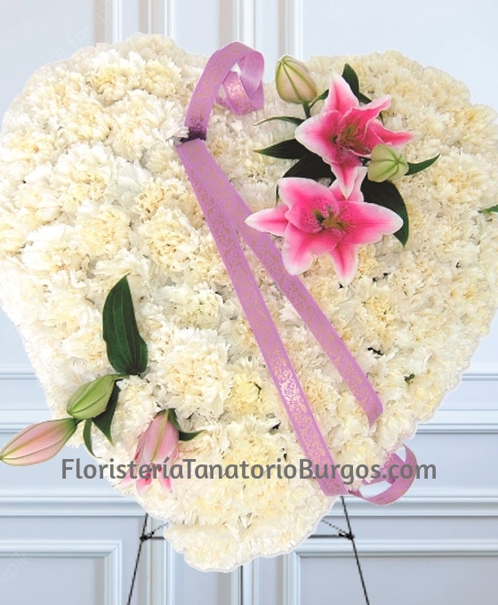Corazón flores funerales en Burgos