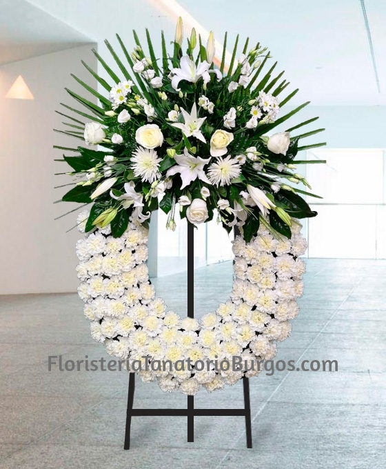 Corona Funeraria Blanca Clásica
